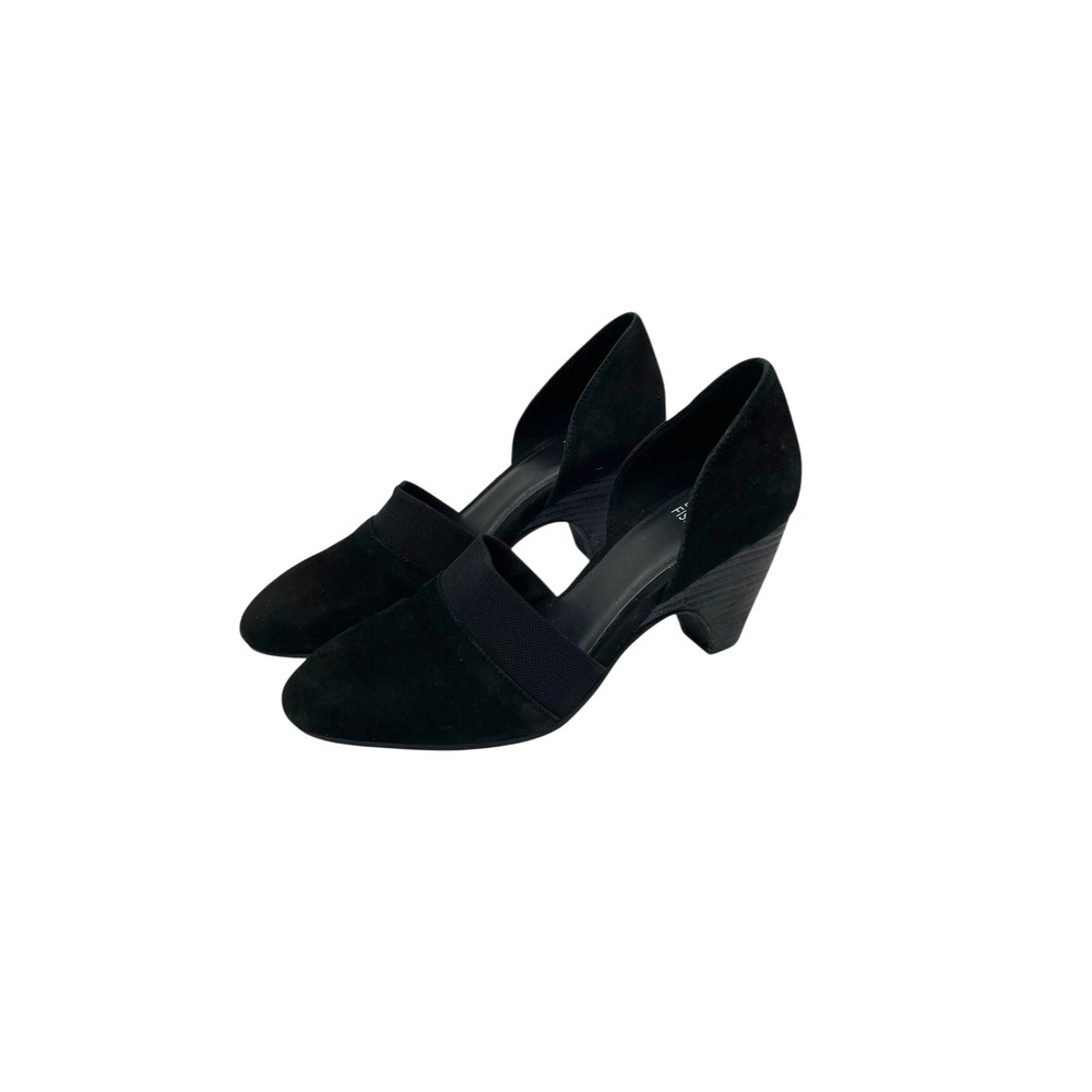 Eileen Fisher‎ Hilly suede Wedge d'Orsay Pumps heels Size 6 black